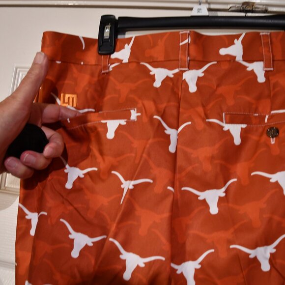 COPY - Texas Longhorns Mens Burnt Orange Polyester Loudmouth Pants 34 Waist 32 … - Picture 4 of 7